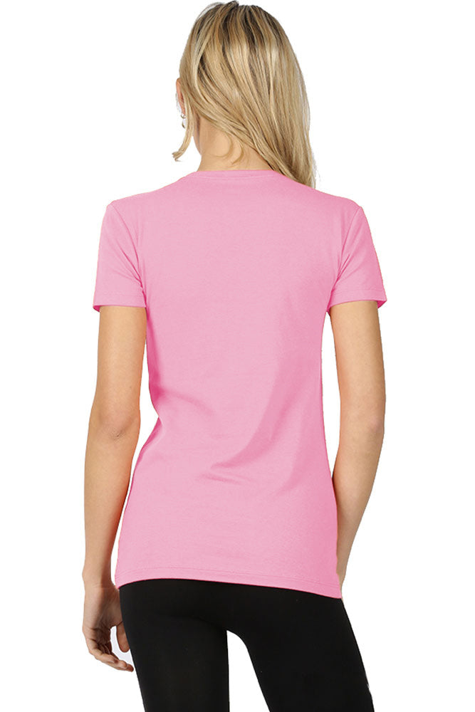 Zenana Cotton Crew Neck Short Sleeve Long Tee Shirt - T-Shirts sb_tops