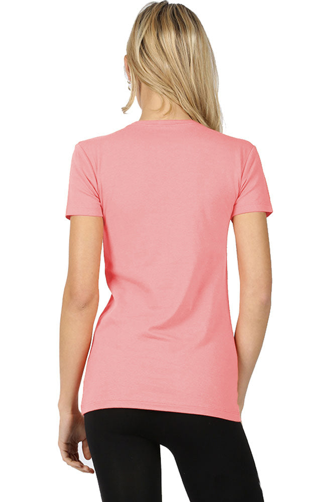 Zenana Cotton Crew Neck Short Sleeve Long Tee Shirt - T-Shirts sb_tops