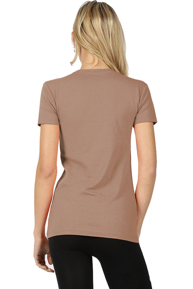 Zenana Cotton Crew Neck Short Sleeve Long Tee Shirt - T-Shirts sb_tops