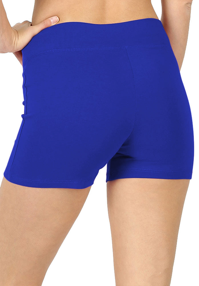 Zenana Cotton Workout Thick Band Biker Running Shorts - Legging Shorts sb_bottoms