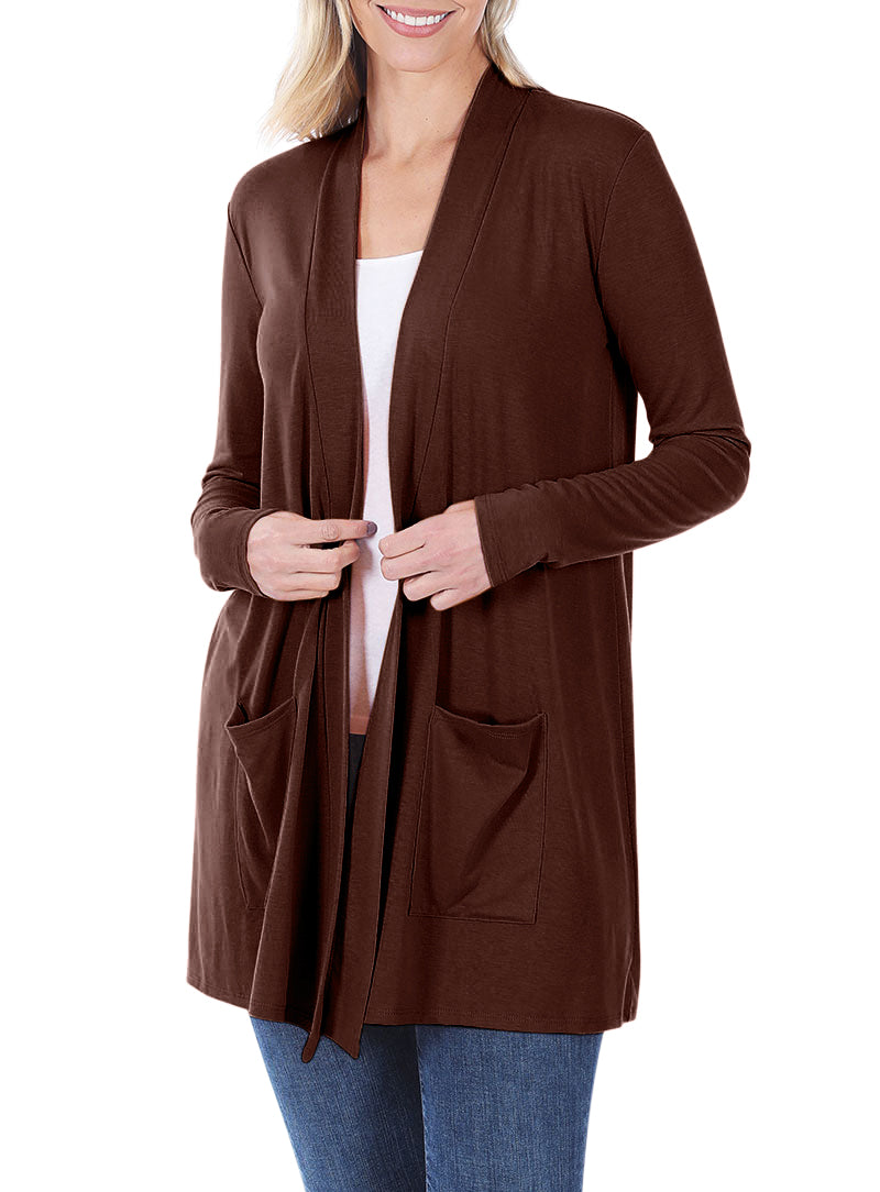 Zenana Long Sleeve Draped Slouchy Cardigan - Cardigans sb_outerwear