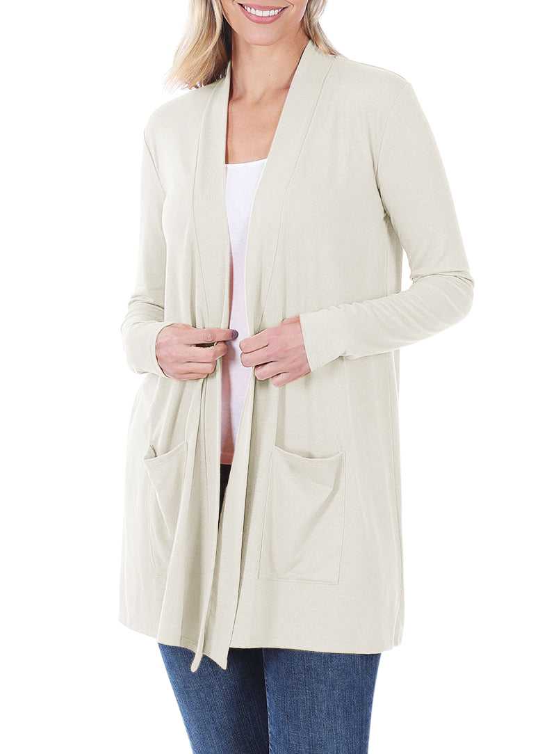 Zenana Long Sleeve Draped Slouchy Cardigan - Cardigans sb_outerwear