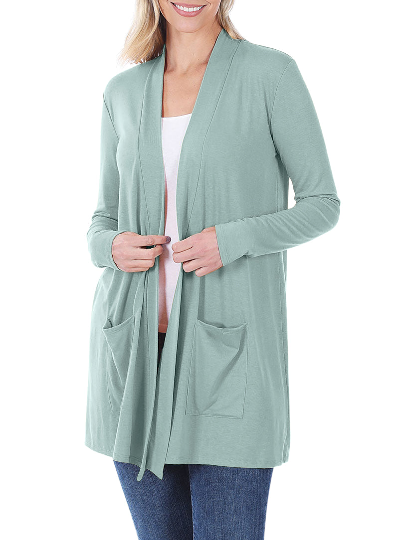 Zenana Long Sleeve Draped Slouchy Cardigan - Cardigans sb_outerwear