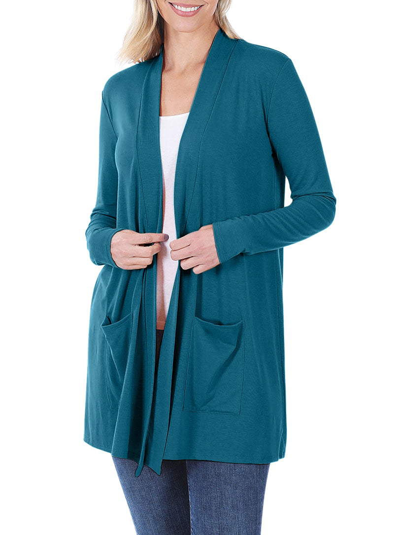 Zenana Long Sleeve Draped Slouchy Cardigan - Cardigans sb_outerwear