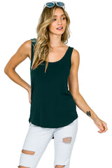 Emma's Closet High Low Asymmetric Side Hem Scoop Neck Tank Top - Tops