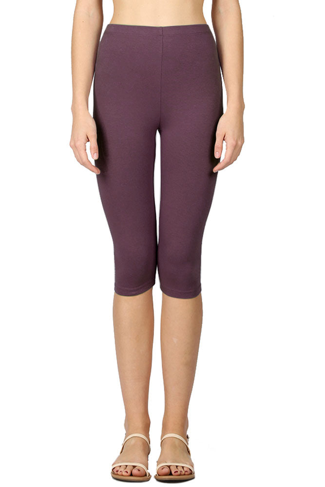 Zenana High Waist Cotton Capri Leggings - Legging Shorts sb_bottoms