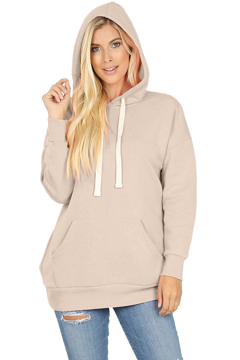 Zenana Basic Oversized Hooded Pullover Sweater - Hoodies sb_outerwear