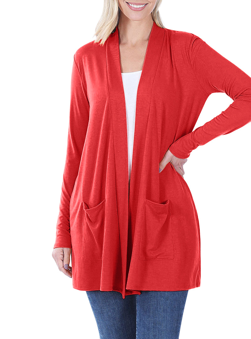 Zenana Long Sleeve Draped Slouchy Cardigan - Cardigans sb_outerwear