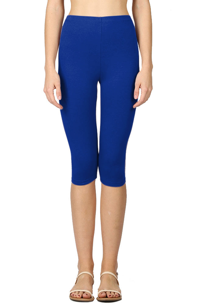 Zenana High Waist Cotton Capri Leggings - Legging Shorts sb_bottoms
