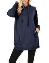 Zenana Loose Fit Pullover Long Hoodie Oversized Sweatshirt Sweater - sweatshirt