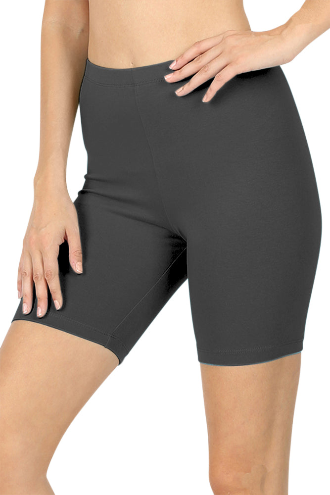 Zenana Cotton Running Biker Shorts - Legging Shorts sb_bottoms