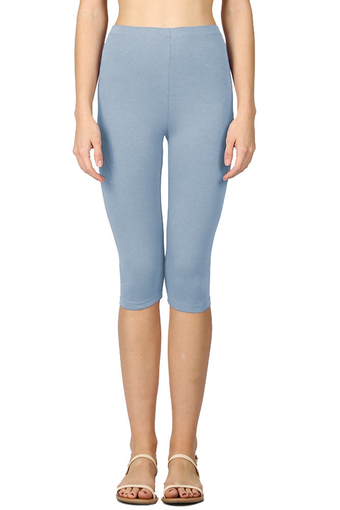 Zenana High Waist Cotton Capri Leggings - Legging Shorts sb_bottoms