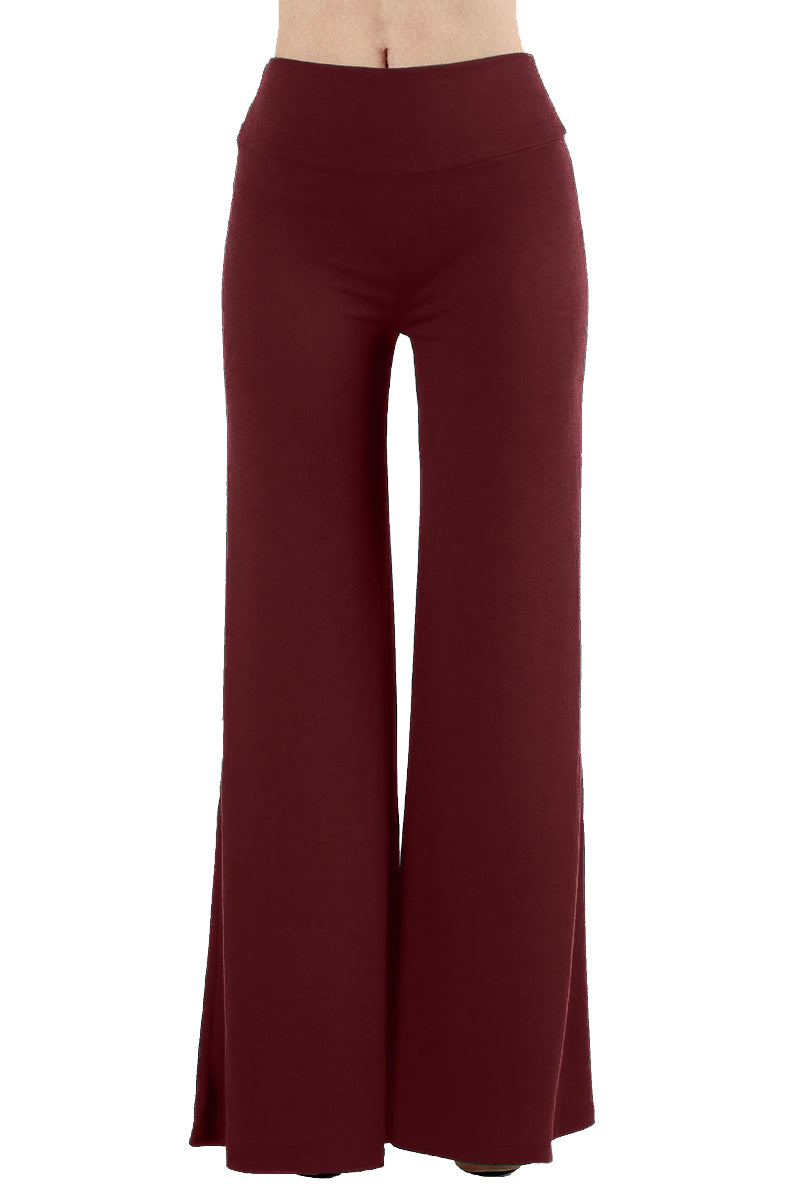 Zenana Solid Basic Wide Leg Palazzo Pants - sb_bottoms