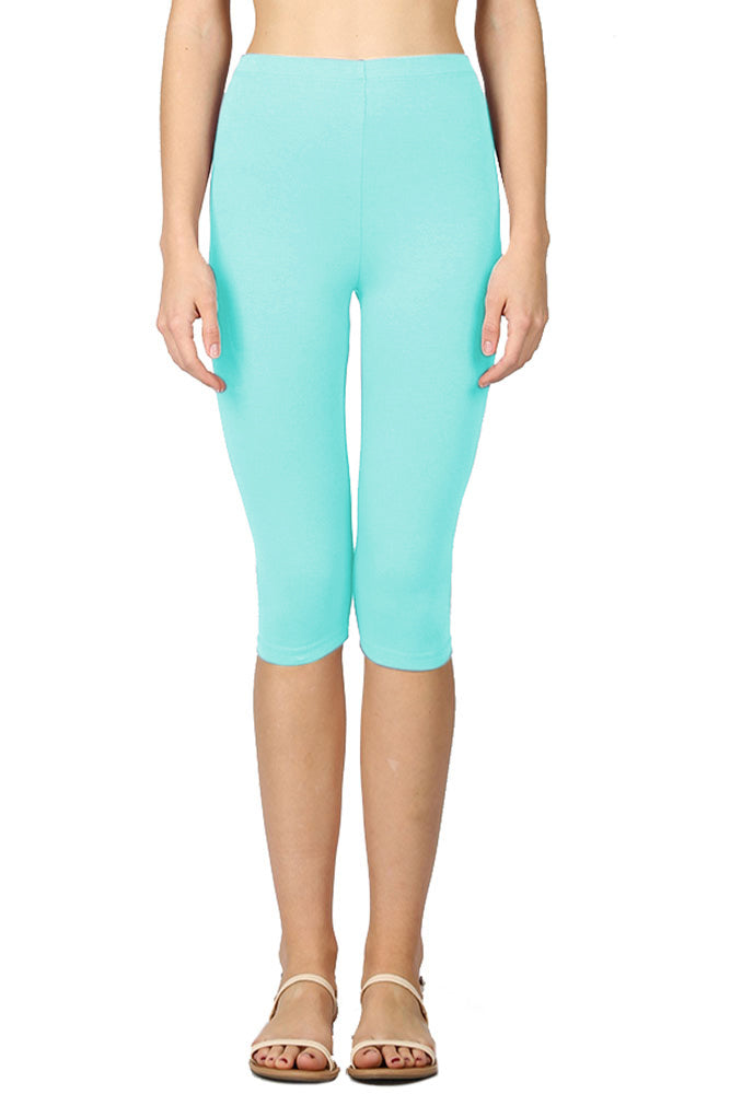 Zenana High Waist Cotton Capri Leggings - Legging Shorts sb_bottoms