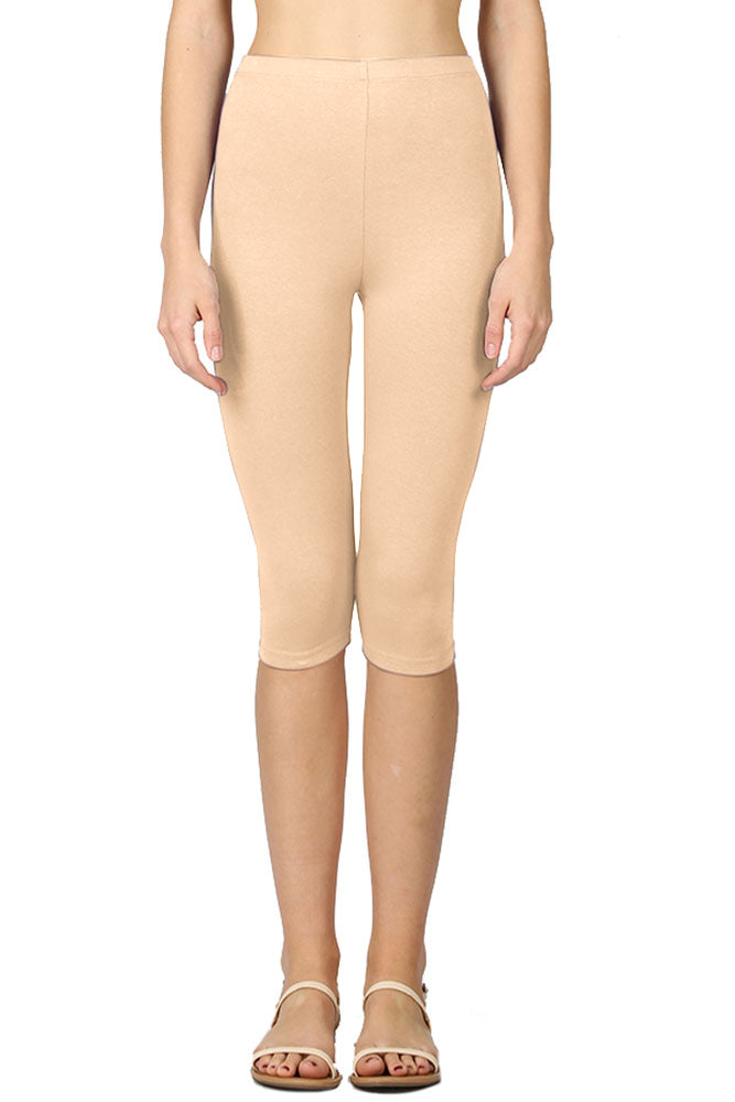 Zenana High Waist Cotton Capri Leggings - Legging Shorts sb_bottoms