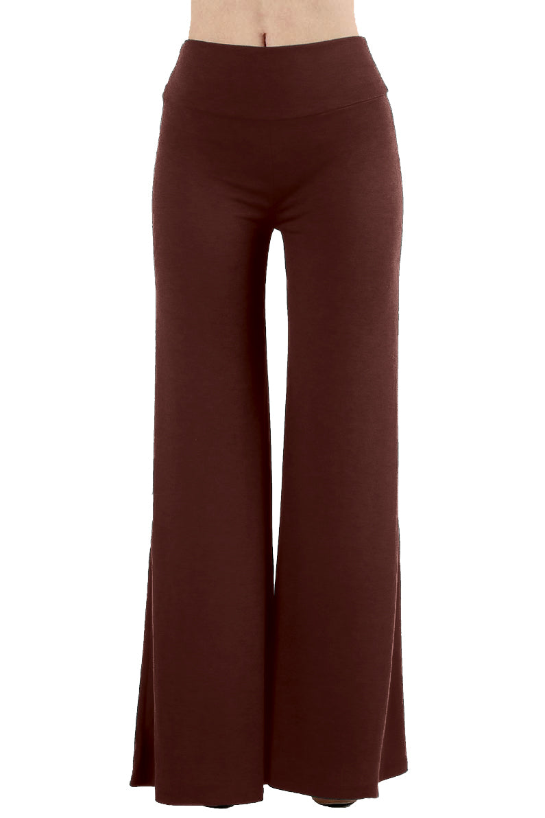 Zenana Solid Basic Wide Leg Palazzo Pants - sb_bottoms