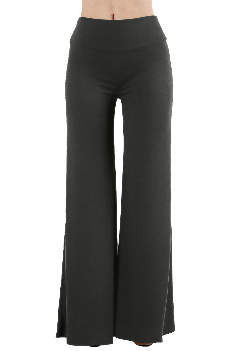 Zenana Solid Basic Wide Leg Palazzo Pants - sb_bottoms