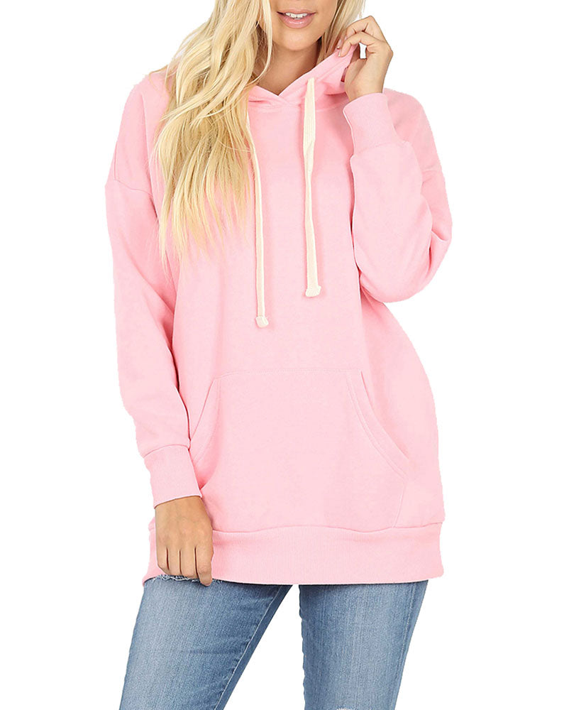 Zenana Basic Oversized Hooded Pullover Sweater - Hoodies sb_outerwear