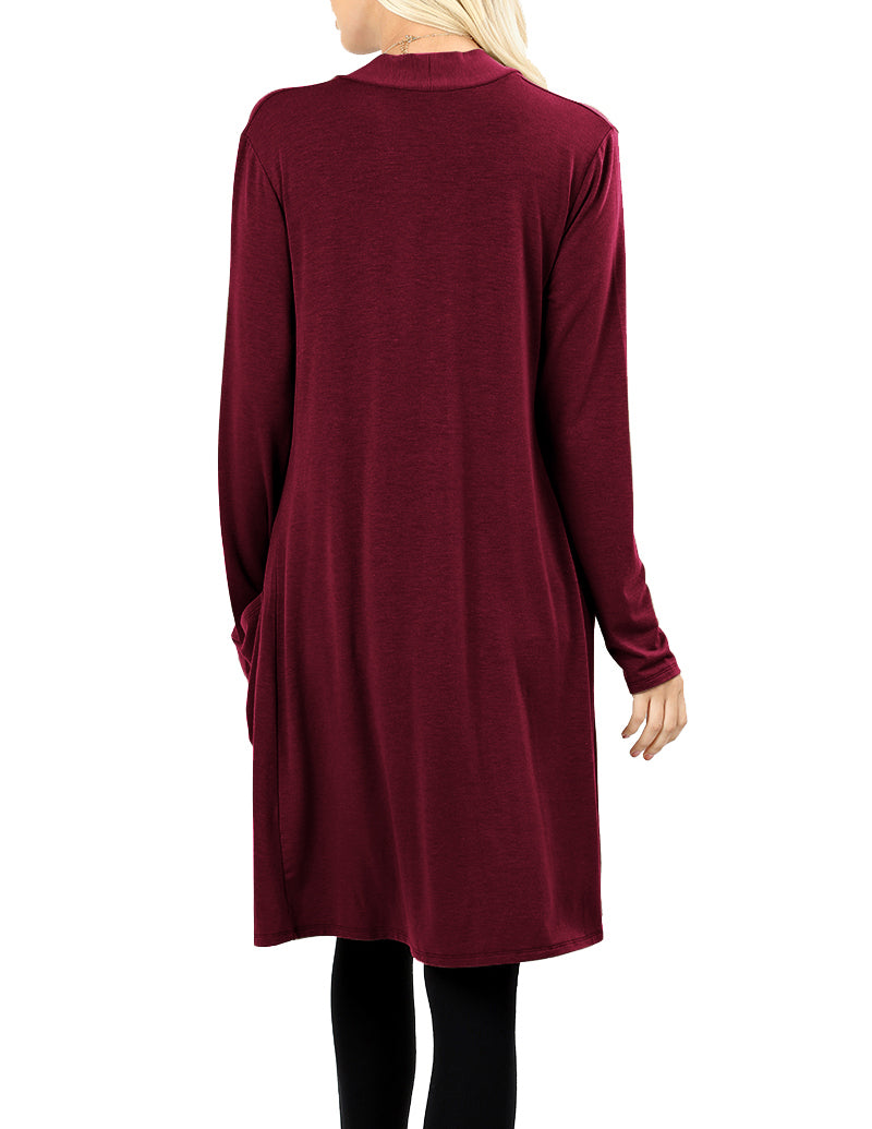 Zenana Long Sleeve Draped Long Cardigan - Cardigans sb_outerwear