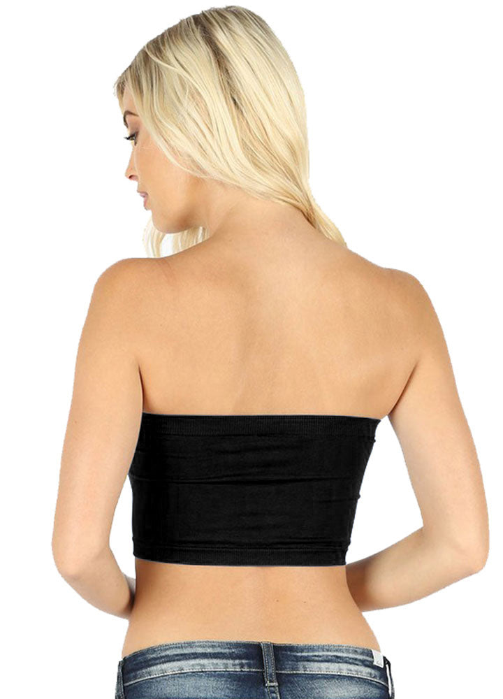Zenana Nylon Seamless Banded Solid Bandeau - Shirts sb_tops