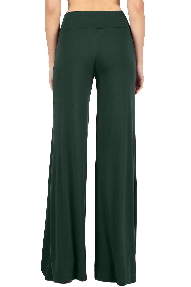 Zenana Solid Basic Wide Leg Palazzo Pants - sb_bottoms