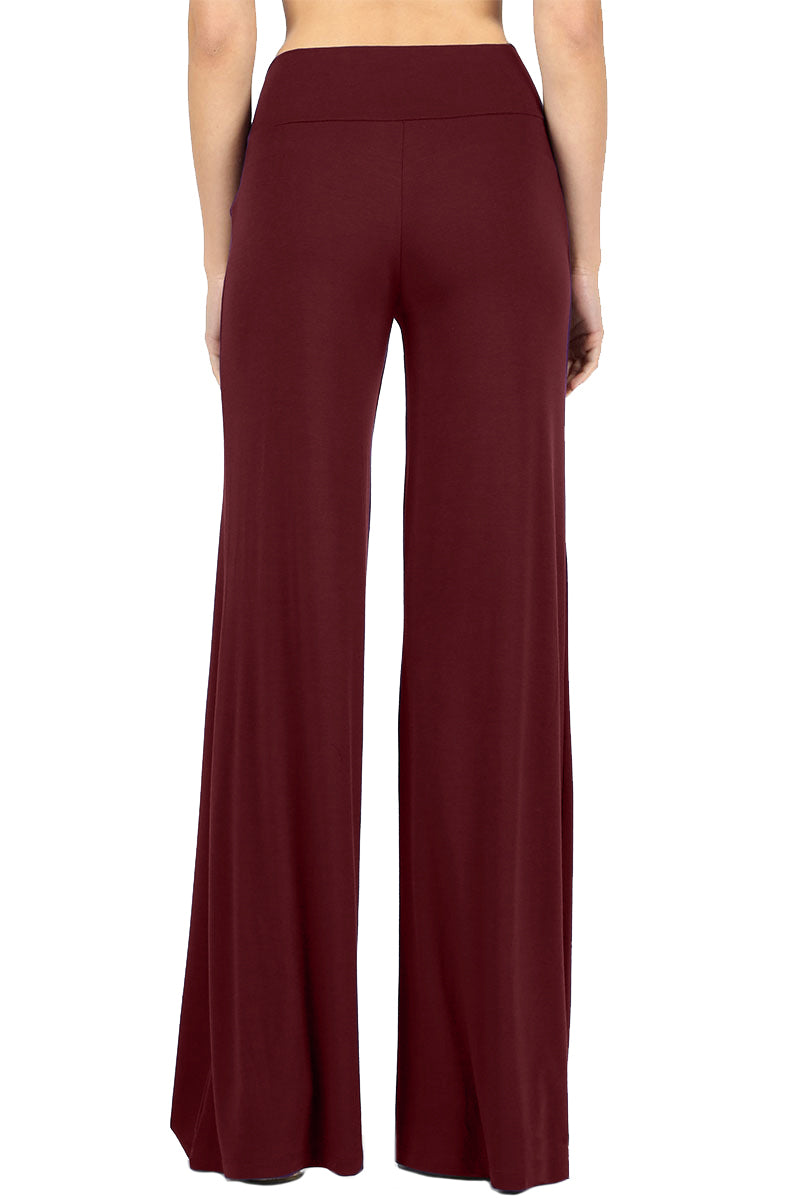 Zenana Solid Basic Wide Leg Palazzo Pants - sb_bottoms