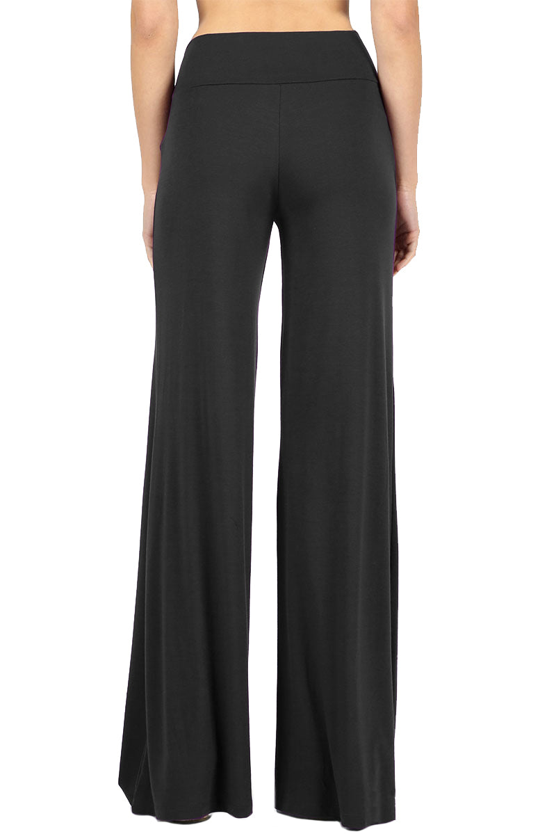 Zenana Solid Basic Wide Leg Palazzo Pants - sb_bottoms