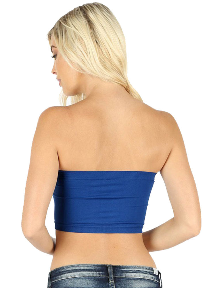 Zenana Nylon Seamless Banded Solid Bandeau - Shirts sb_tops