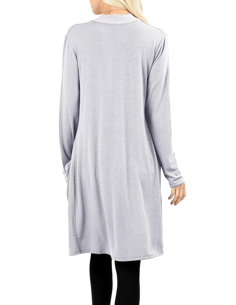 Zenana Long Sleeve Draped Long Cardigan - Cardigans sb_outerwear