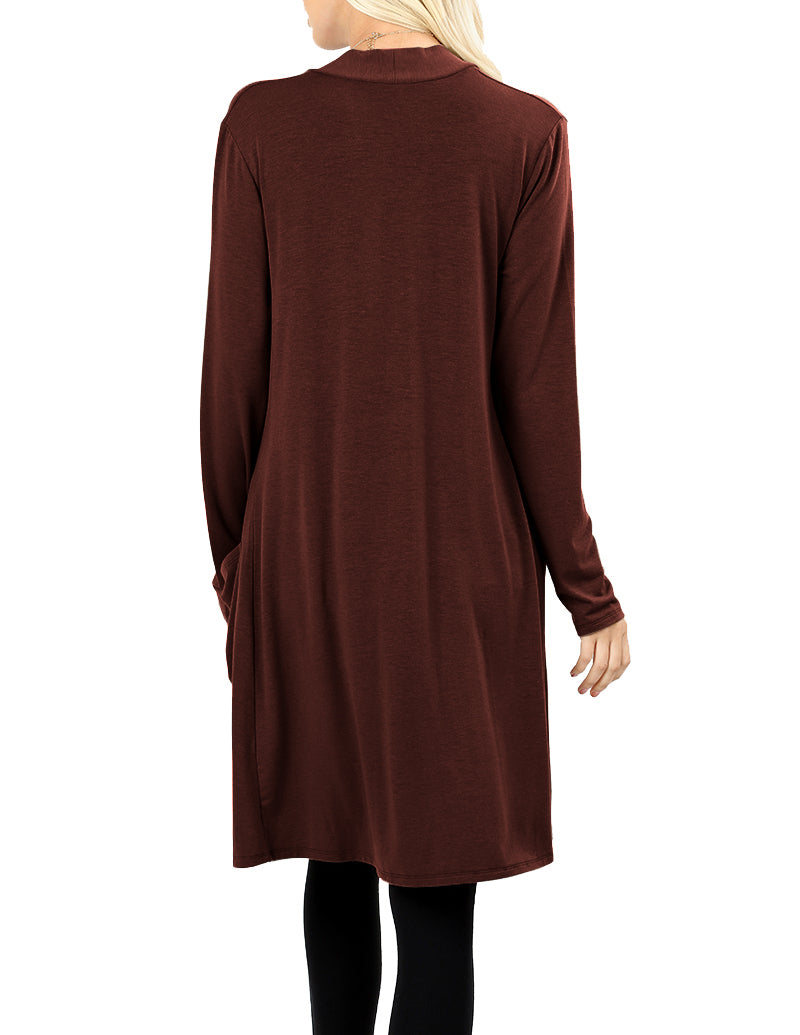 Zenana Long Sleeve Draped Long Cardigan - Cardigans sb_outerwear