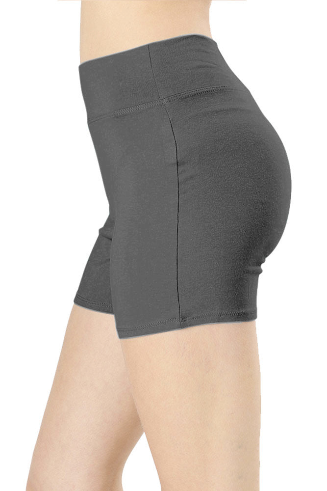 Zenana Cotton Workout Thick Band Biker Running Shorts - Legging Shorts sb_bottoms
