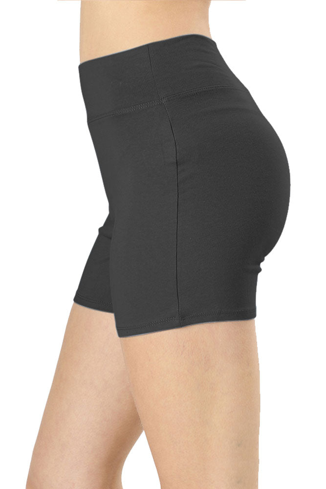 Zenana Cotton Workout Thick Band Biker Running Shorts - Legging Shorts sb_bottoms