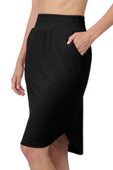 High Waist Tulip Hem Knee Length Skirt