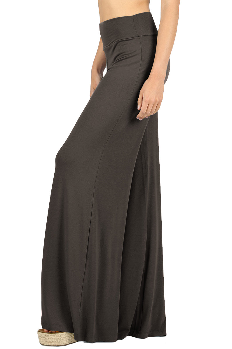 Zenana Solid Basic Wide Leg Palazzo Pants - sb_bottoms