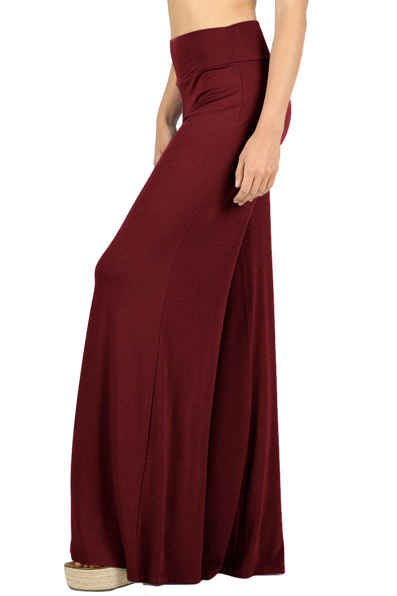 Zenana Solid Basic Wide Leg Palazzo Pants - sb_bottoms