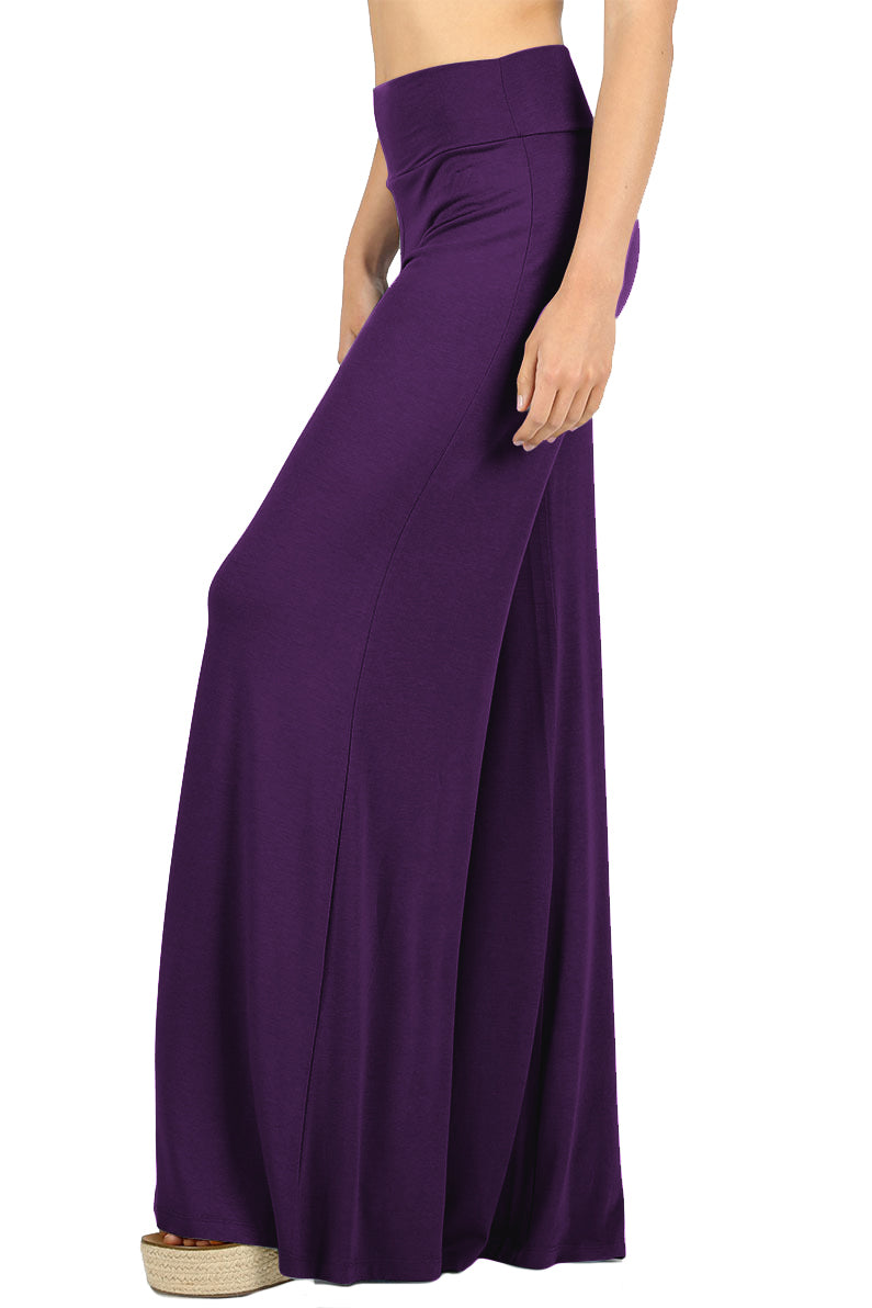 Zenana Solid Basic Wide Leg Palazzo Pants - sb_bottoms