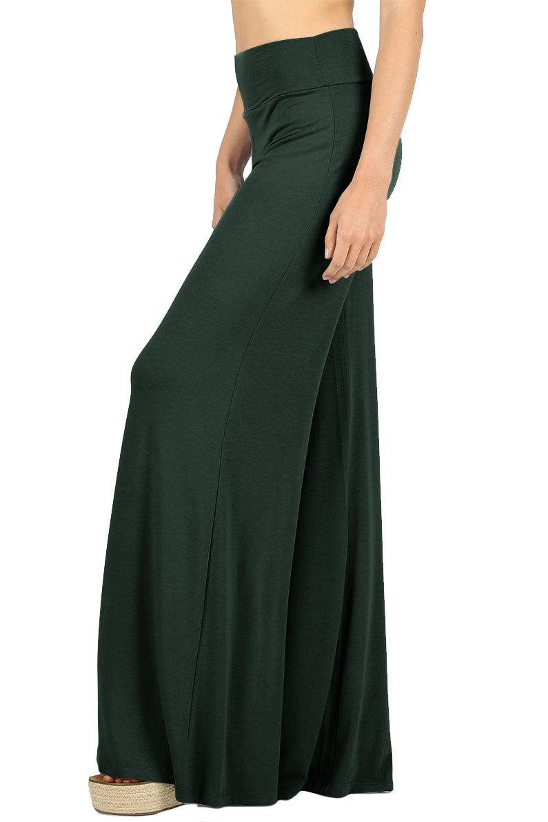 Zenana Solid Basic Wide Leg Palazzo Pants - sb_bottoms