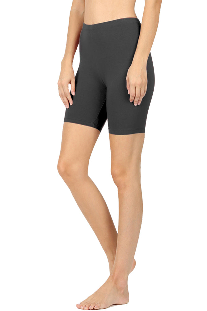Zenana Cotton Running Biker Shorts - Legging Shorts sb_bottoms