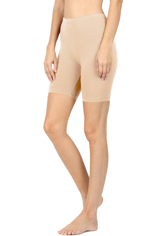 Zenana Cotton Running Biker Shorts - Legging Shorts sb_bottoms