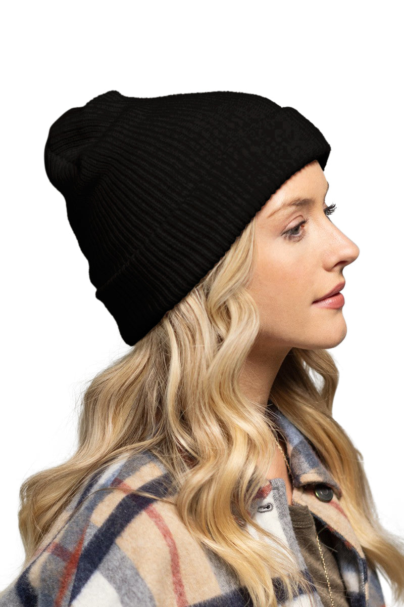 C.C. Solid Slouchy Knit Beanie Wide Wale - Beanies Hats