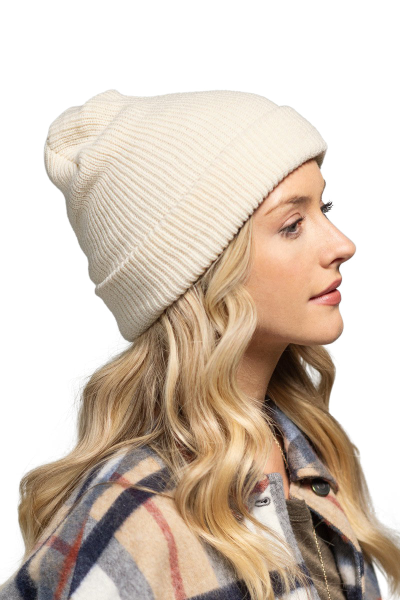 C.C. Solid Slouchy Knit Beanie Wide Wale - Beanies Hats