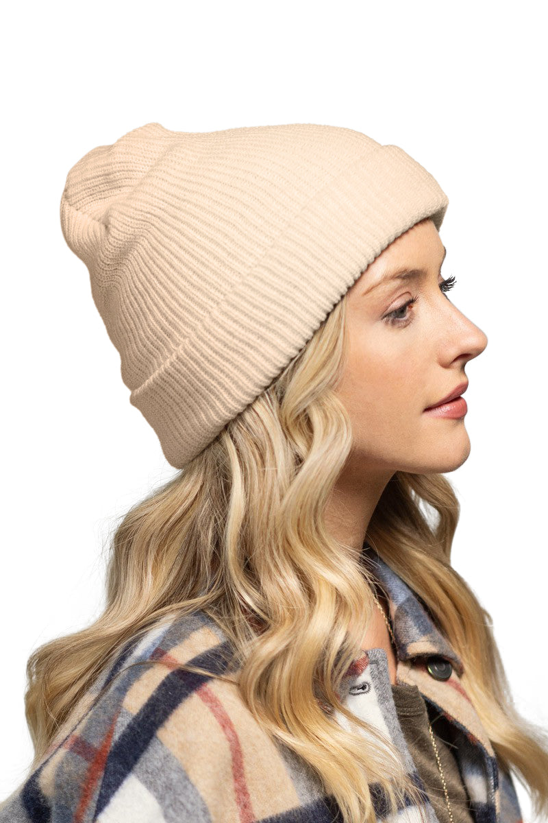 C.C. Solid Slouchy Knit Beanie Wide Wale - Beanies Hats