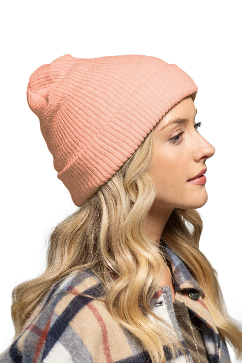 C.C. Solid Slouchy Knit Beanie Wide Wale - Beanies Hats