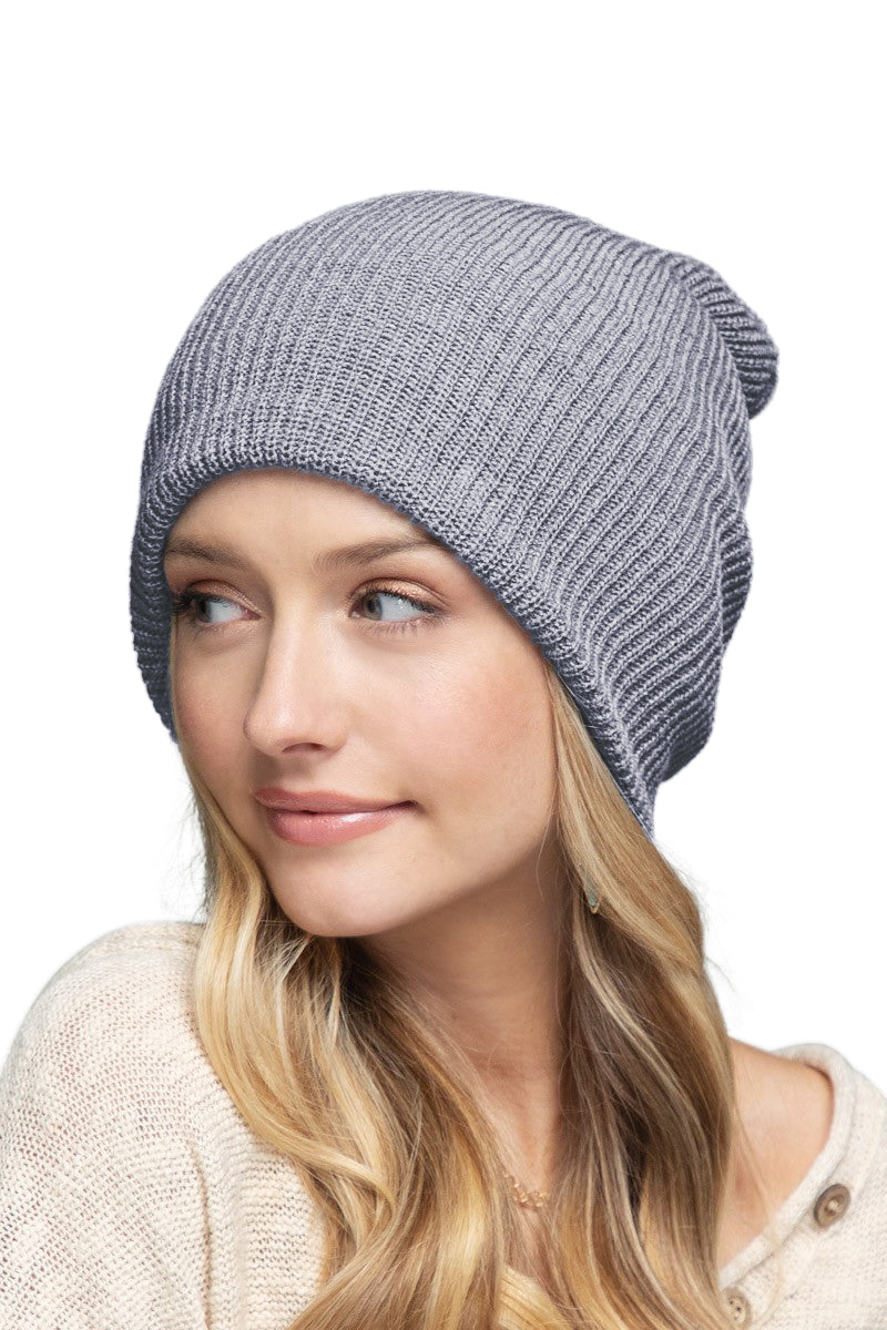 C.C. Solid Slouchy Knit Beanie Wide Wale - Beanies Hats