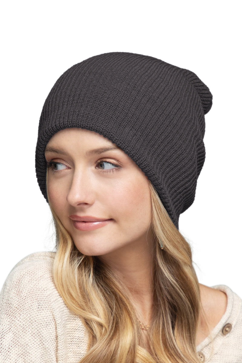 C.C. Solid Slouchy Knit Beanie Wide Wale - Beanies Hats