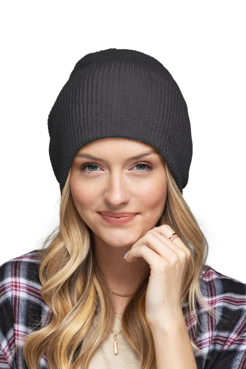 C.C. Solid Slouchy Knit Beanie Wide Wale - Beanies Hats