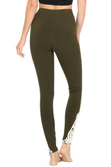Cotton Full Length Ankle Lace Leggings leggings- Niobe Clothing