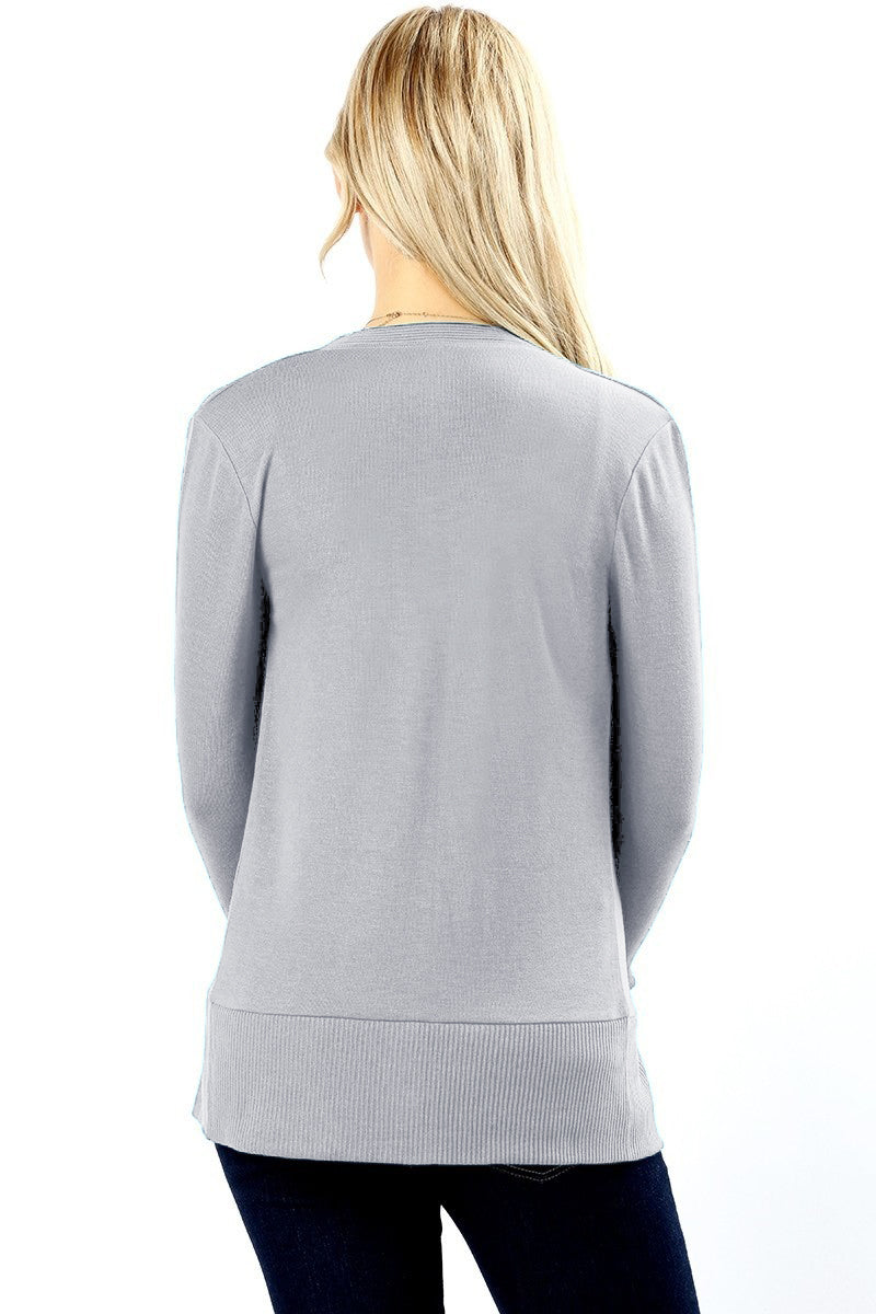 Zenana Snap Button Long Sleeve Sweater Cardigan - Cardigans sb_outerwear