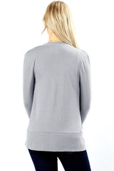 Snap Button Long Sleeve Sweater Cardigan Cardigans- Niobe Clothing