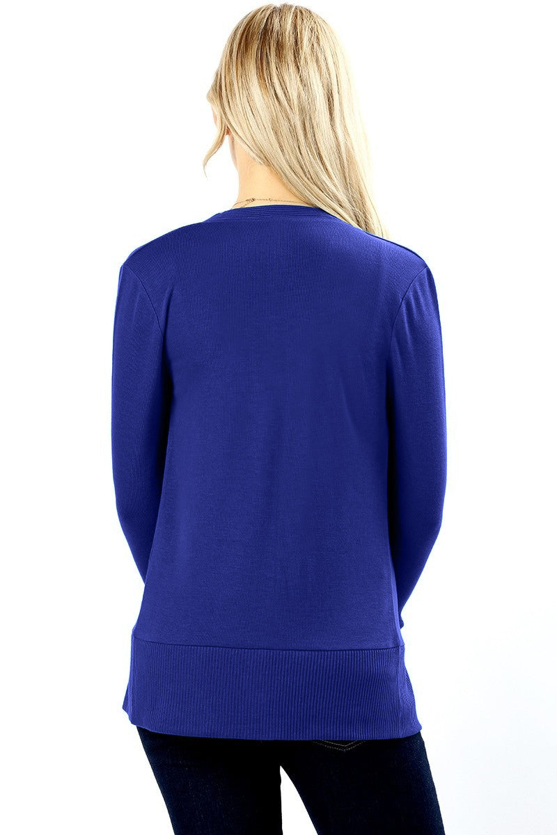 Zenana Snap Button Long Sleeve Sweater Cardigan - Cardigans sb_outerwear